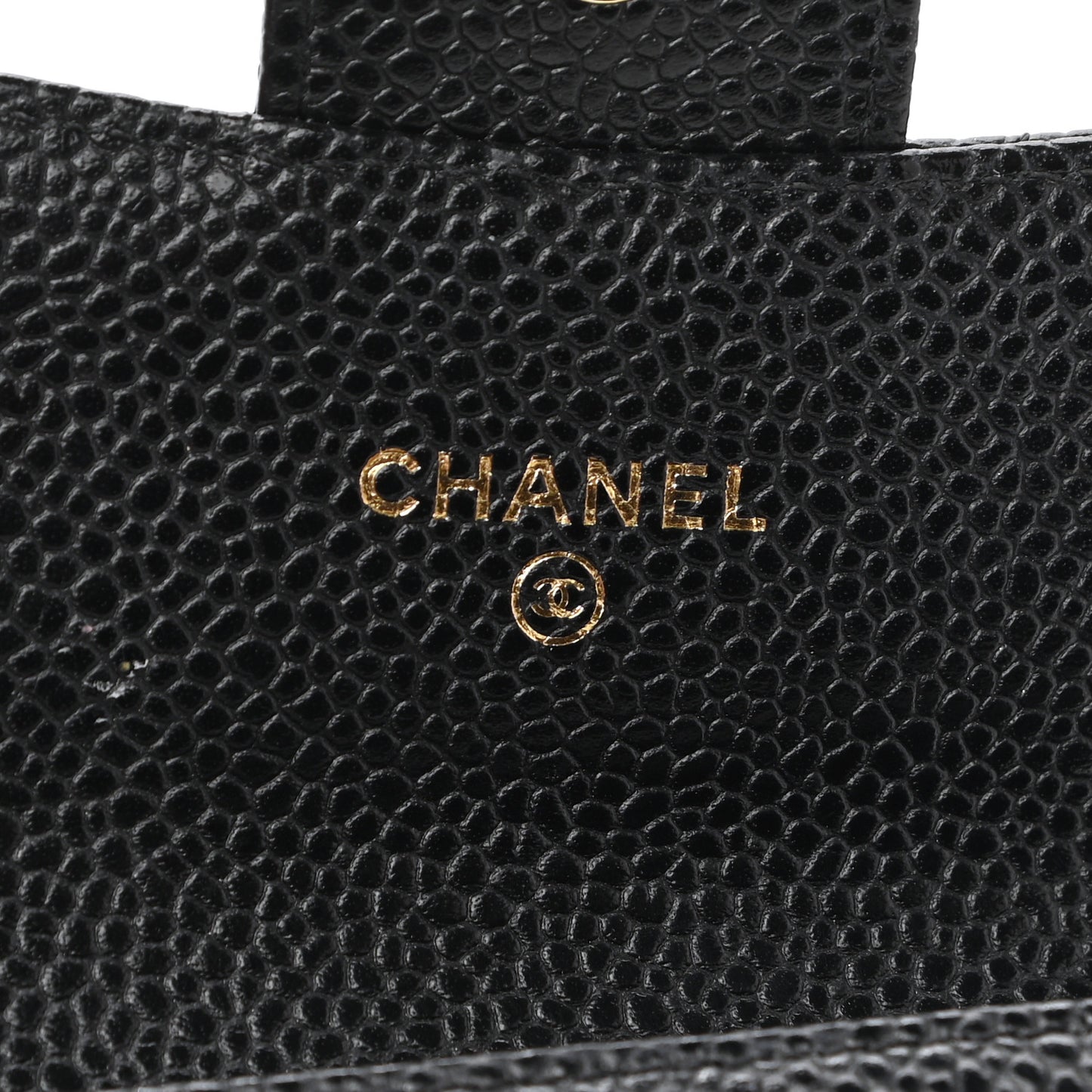Caviar Quilted Flap Card Holder Black