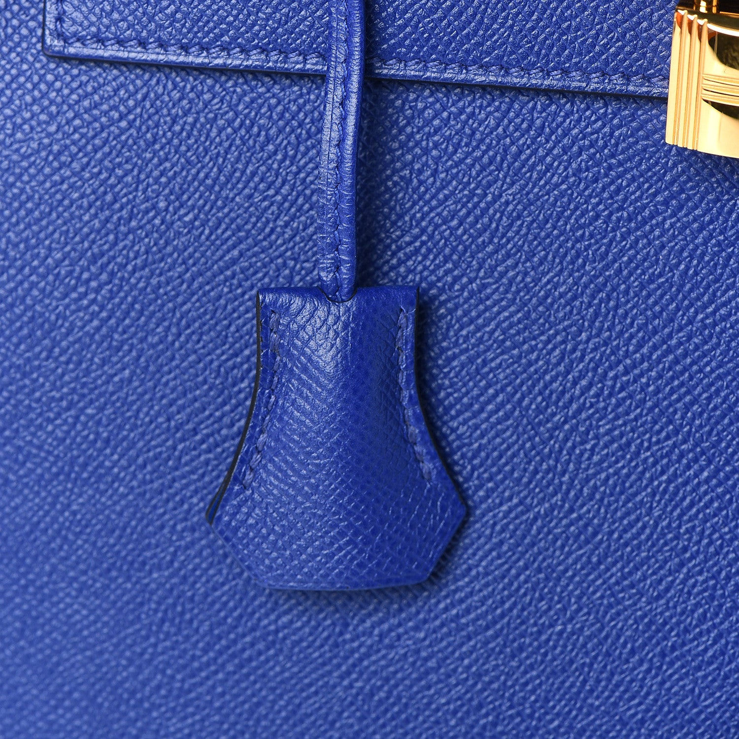 Hermes Epsom Kelly Sellier 28 Bleu Electrique 14 of 37