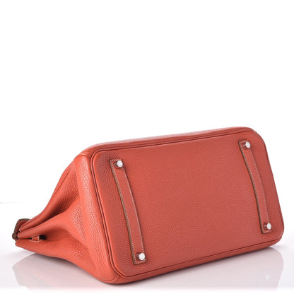 Hermes Taurillon Clemence Birkin 35 Sanguine 6 of 33