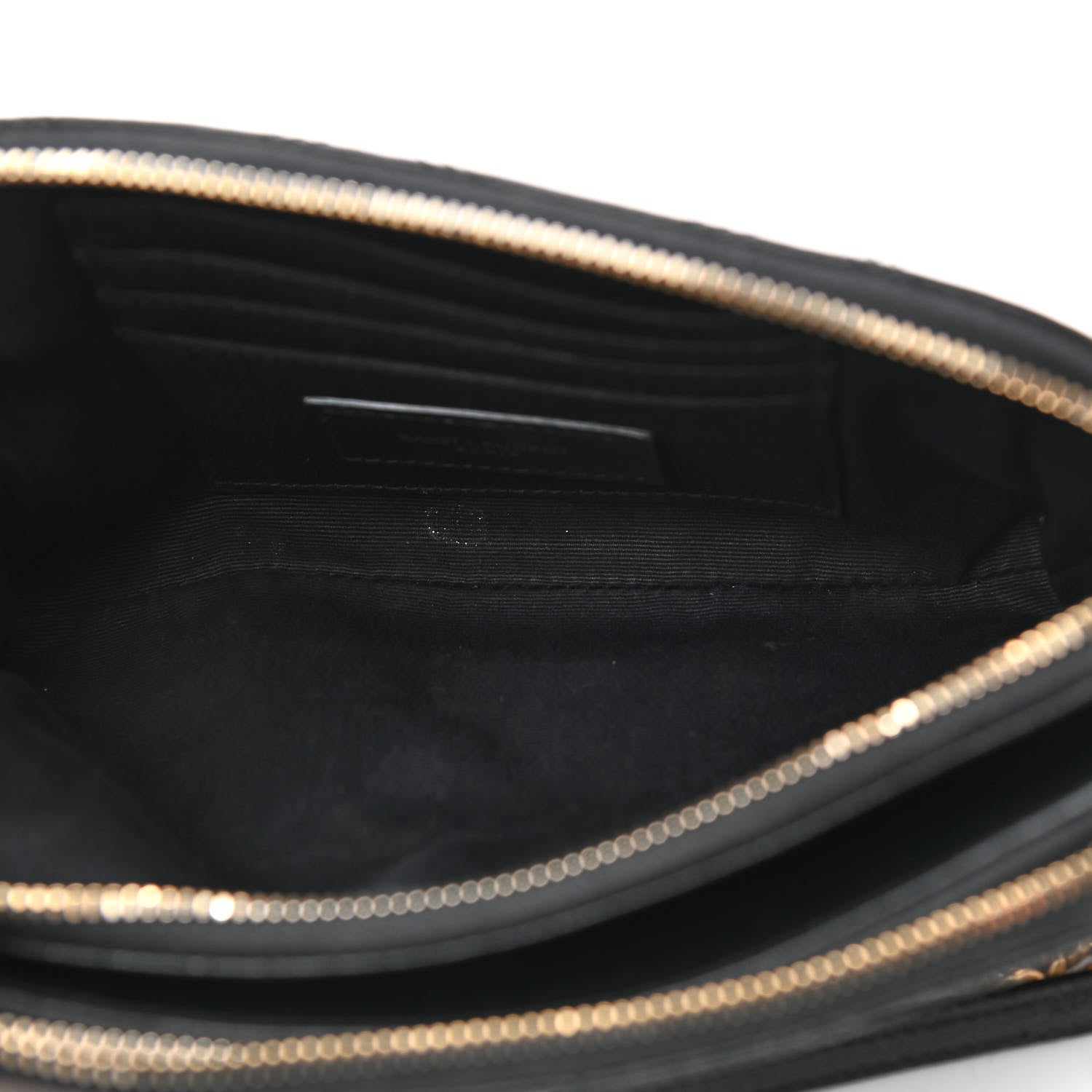 Saint Laurent Grained Lambskin Quilted Mini Becky Double Zip Bag Black 7 of 12