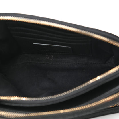 Saint Laurent Grained Lambskin Quilted Mini Becky Double Zip Bag Black 7 of 12