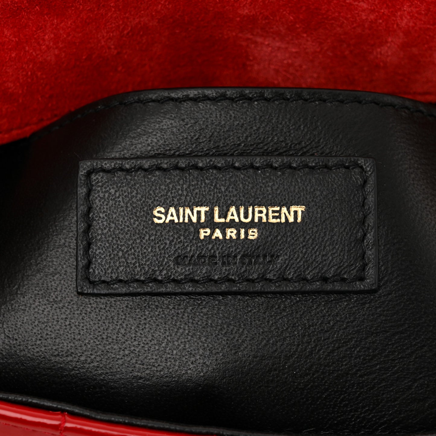 Patent Matelasse Monogram Small Vicky Chain Bag Red