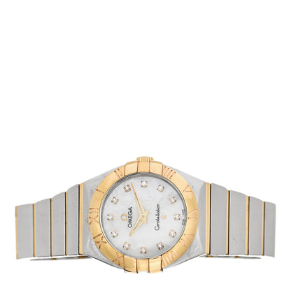 Omega Stainless Steel 18K Yellow Gold Diamond Mother of Pearl 28mm Constellation Quartz Watch 131.20.28.60.55.002 2 of 4