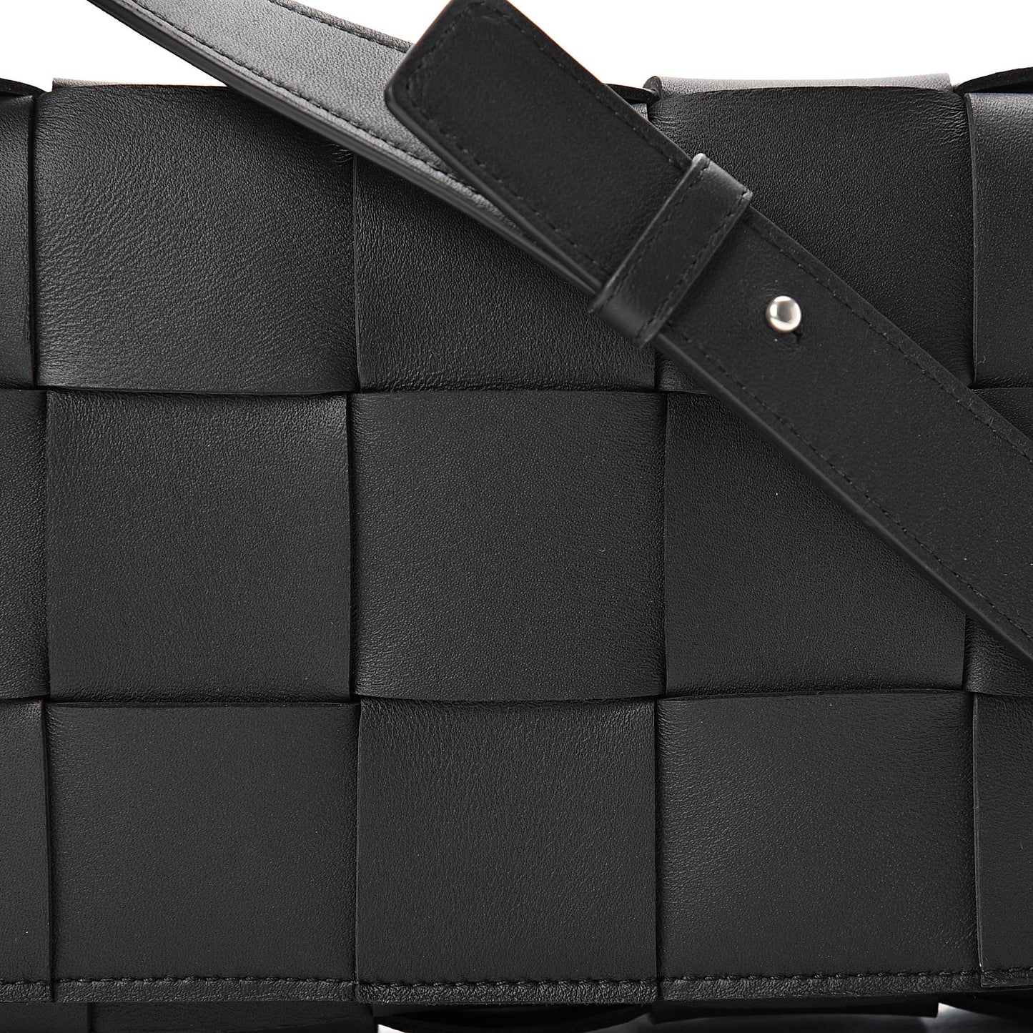 Lambskin Maxi Intrecciato Cassette Crossbody Bag Black