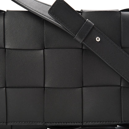 Bottega Veneta Lambskin Maxi Intrecciato Cassette Crossbody Bag Black 7 of 9