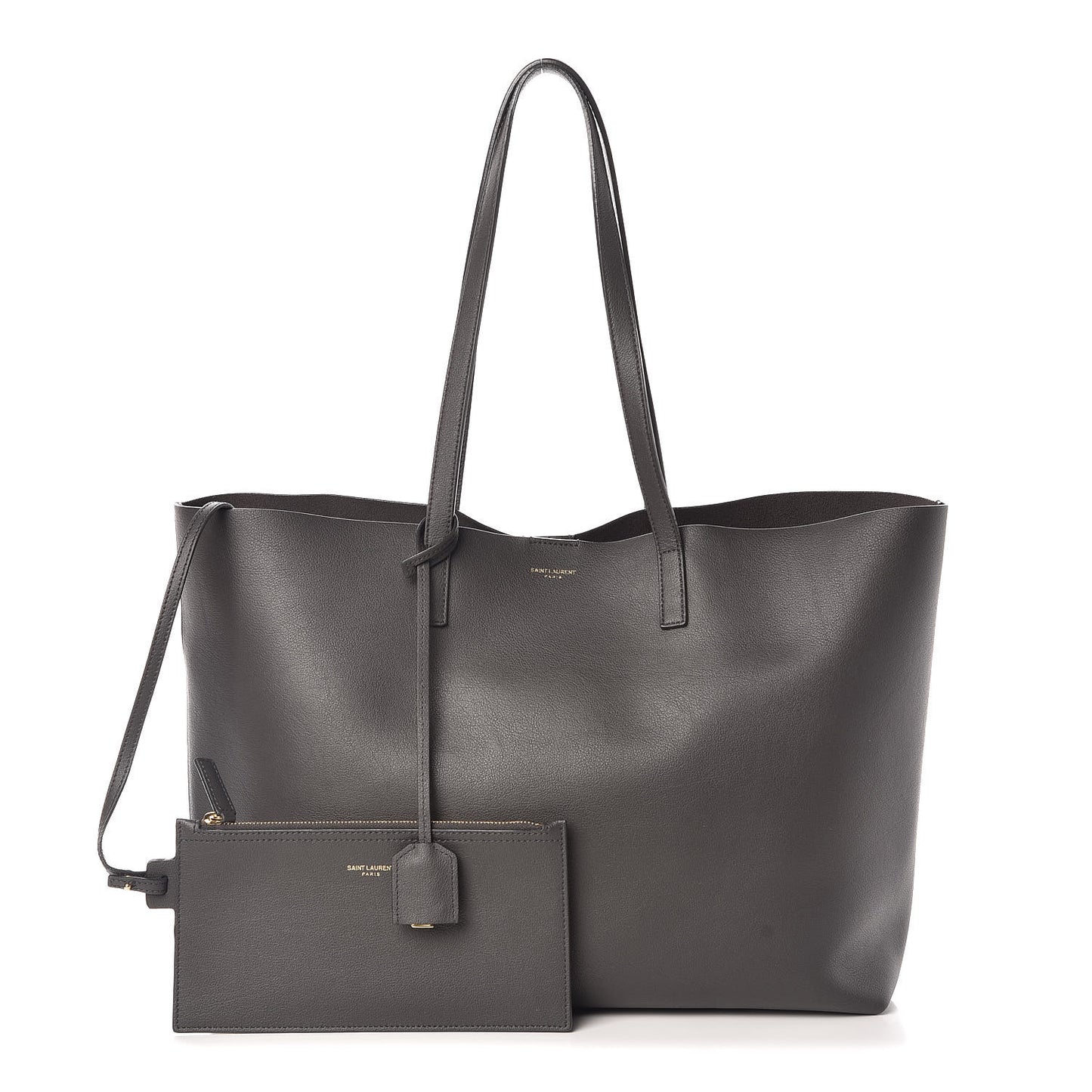 Calfskin Large Shopping Tote Asphalt