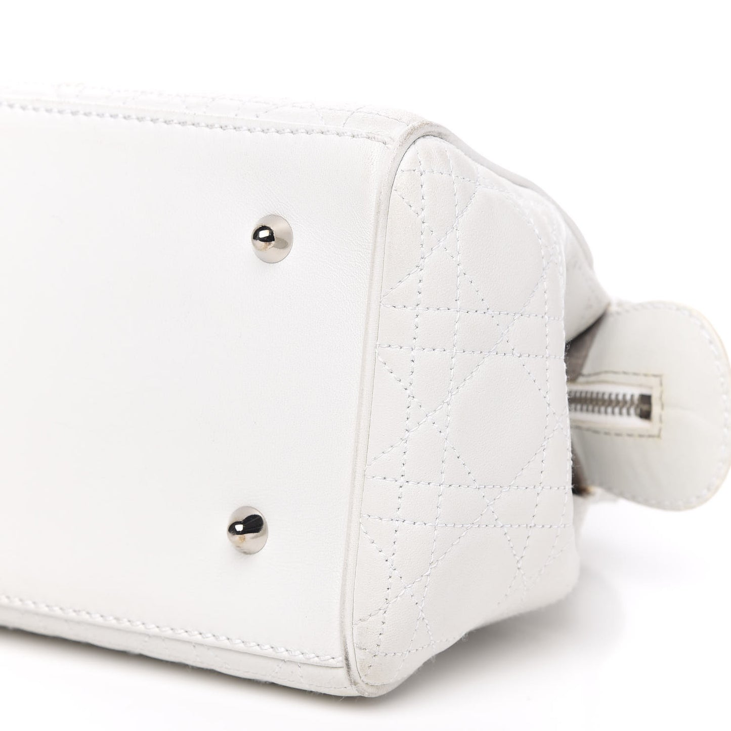 Lambskin Cannage Soft Lady Dior Satchel White