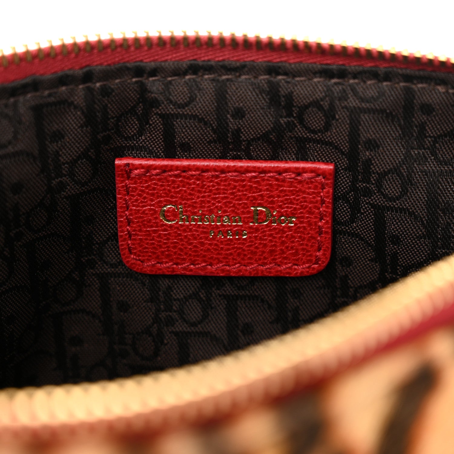 Christian Dior CHRISTIAN DIOR Pony Hair Leopard Mini Saddle Bag Red 6 of 12