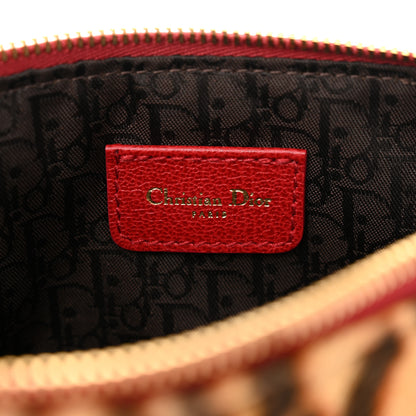 Christian Dior CHRISTIAN DIOR Pony Hair Leopard Mini Saddle Bag Red 6 of 12