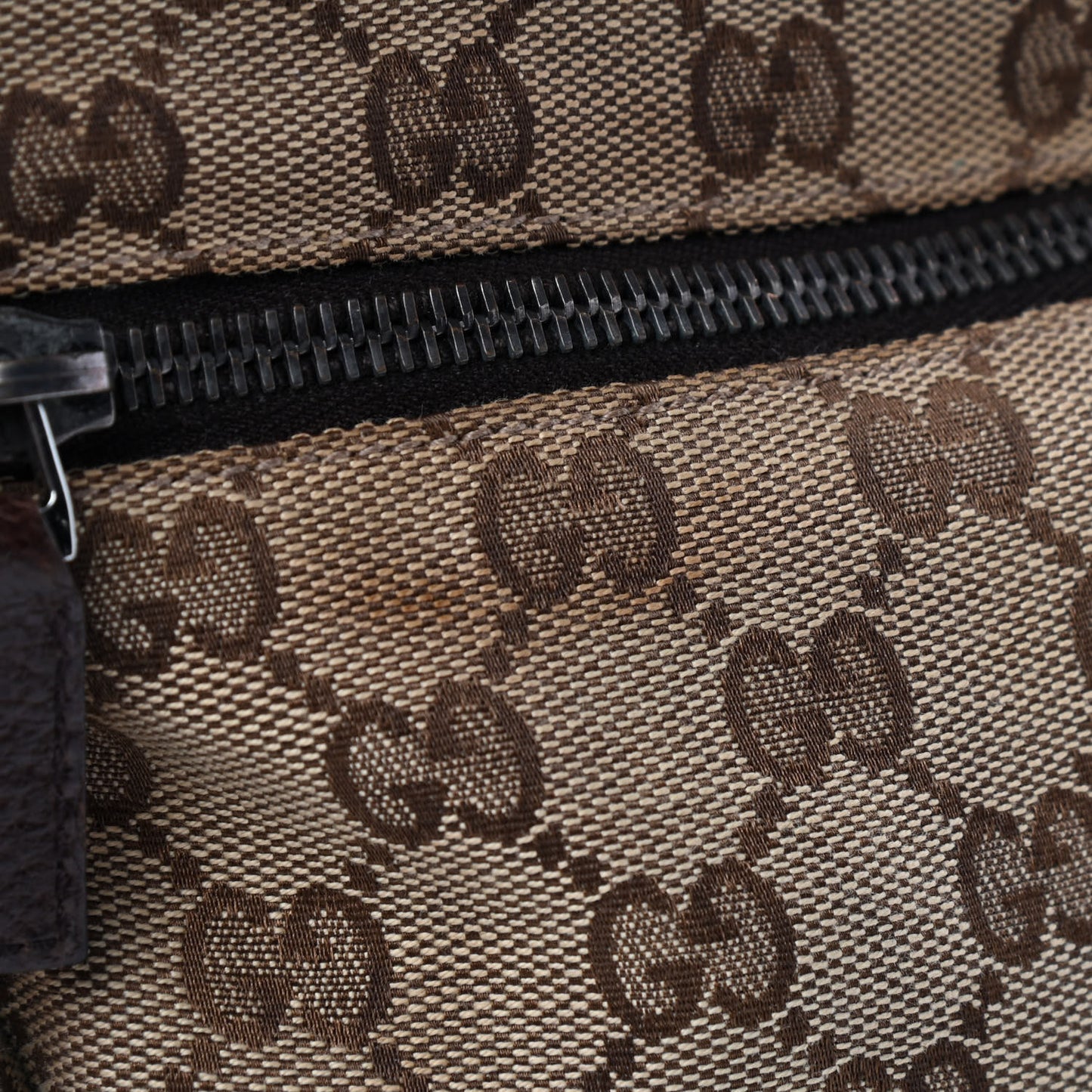 GG Monogram Web Double Pocket Belt Bag Dark Brown