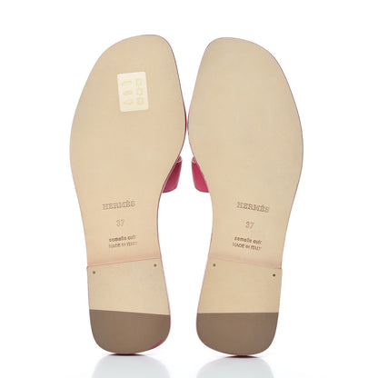 Hermes Epsom Oran Sandals 37 Rouge Azalee 5 of 8