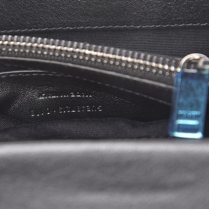 Saint Laurent Sheepskin Matelasse Chevron Monogram Medium College Bag Black 7 of 7