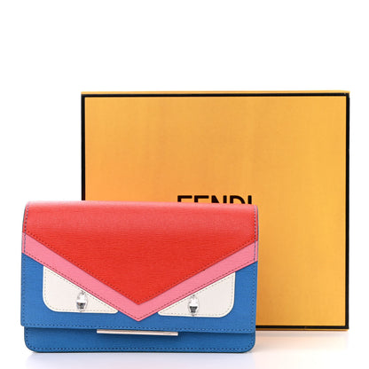Fendi Vitello Elite Crystal Monster Eyes Tube Wallet On Chain Blue Royal Multicolor 12 of 12