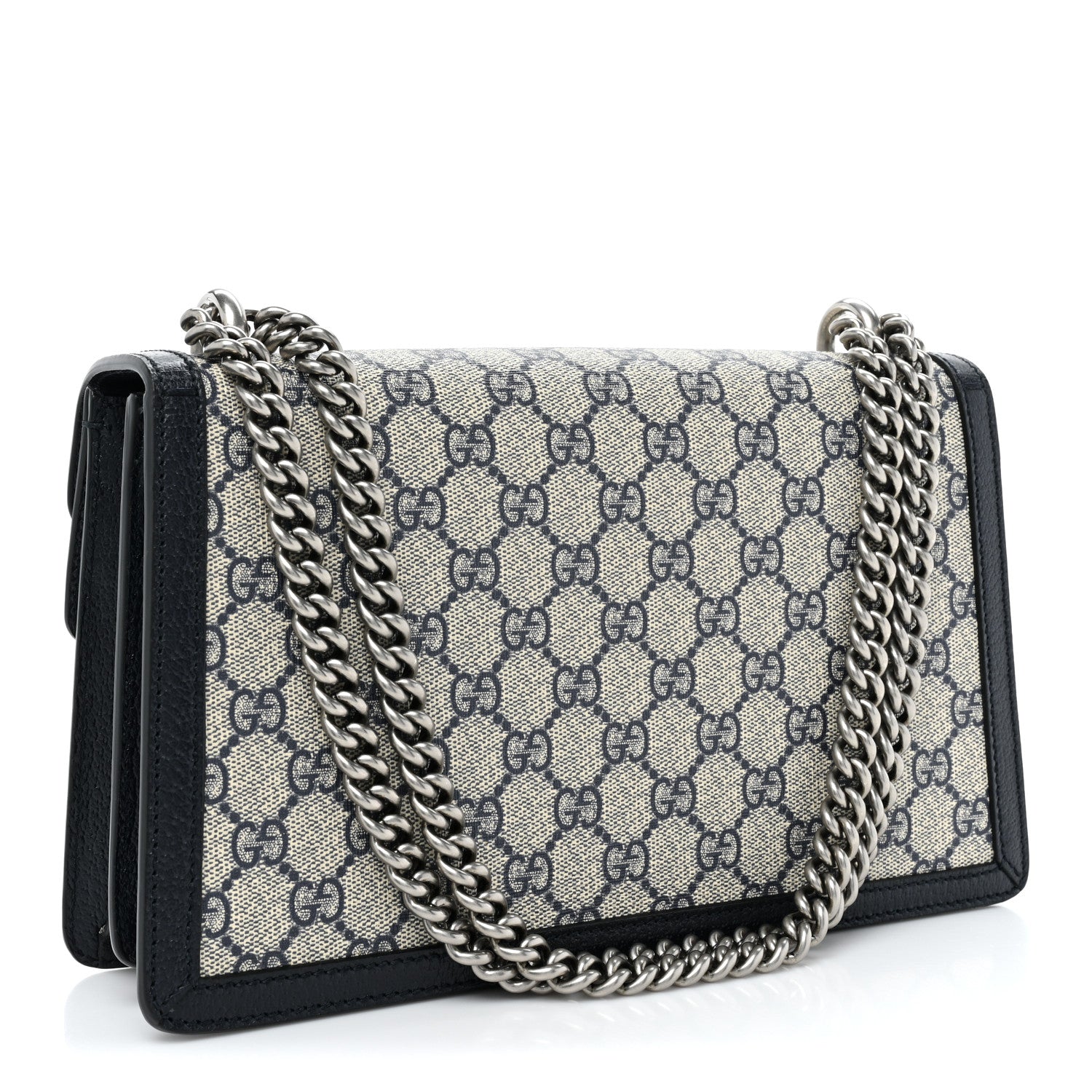Gucci GG Supreme Monogram Textured Dollar Calfskin Small Dionysus Shoulder Bag Beige Blue 3 of 15