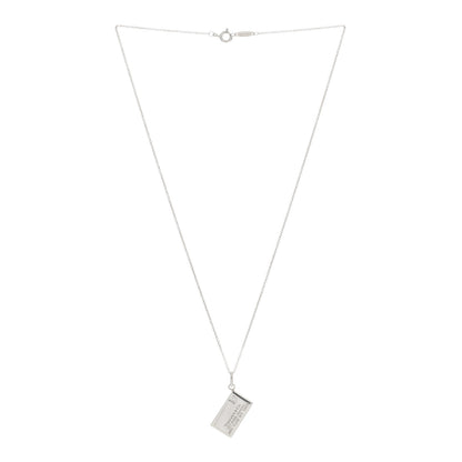 Tiffany Sterling Silver Diamond Envelope Pendant Necklace 2 of 4