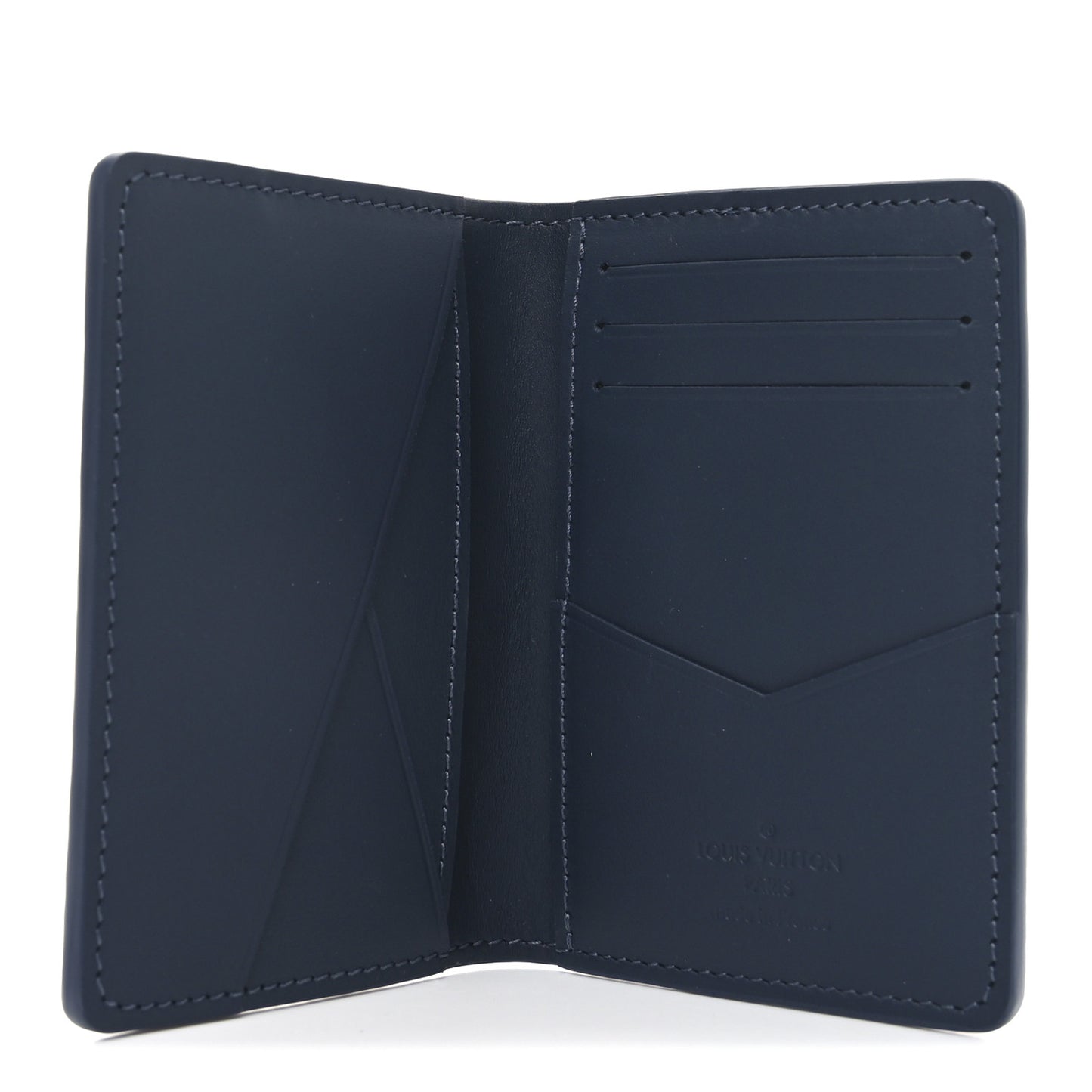 Calfskin Monogram Shadow Pocket Organizer Navy Blue White