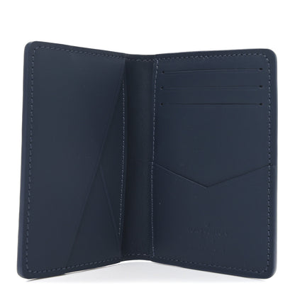 Louis Vuitton Calfskin Monogram Shadow Pocket Organizer Navy Blue White 5 of 6