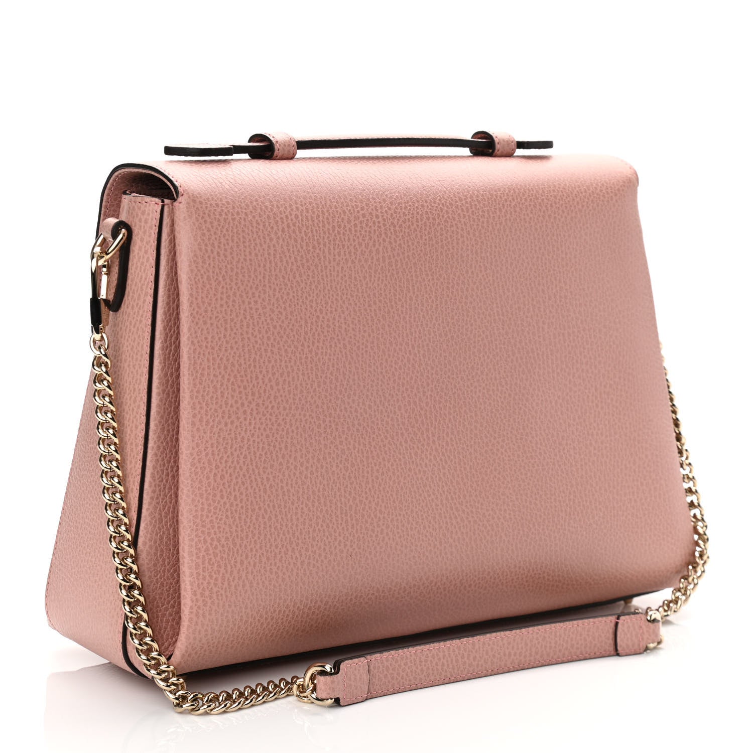 Gucci Dollar Calfskin Medium Interlocking G Top Handle Shoulder Bag Soft Pink 3 of 10