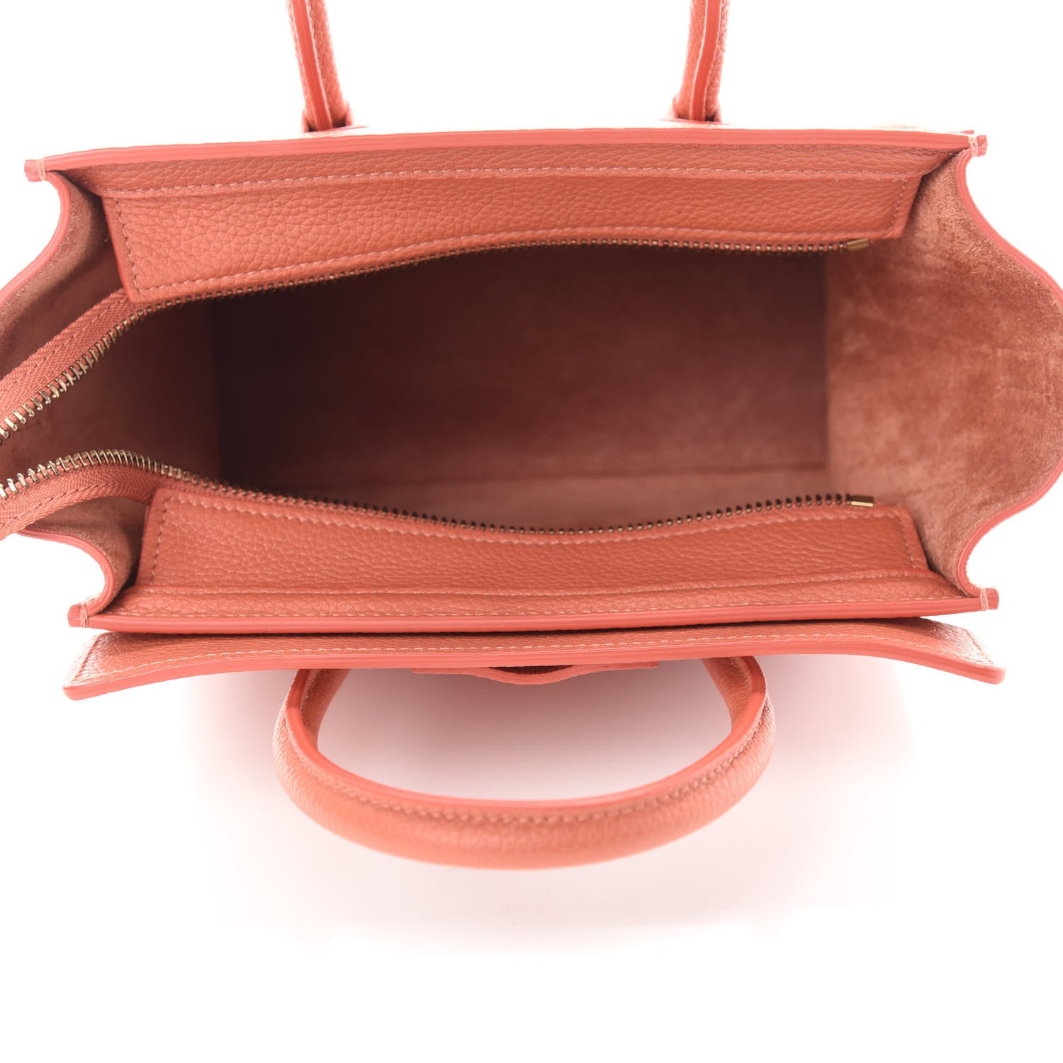 Celine Drummed Calfskin Nano Luggage Lychee 5 of 10