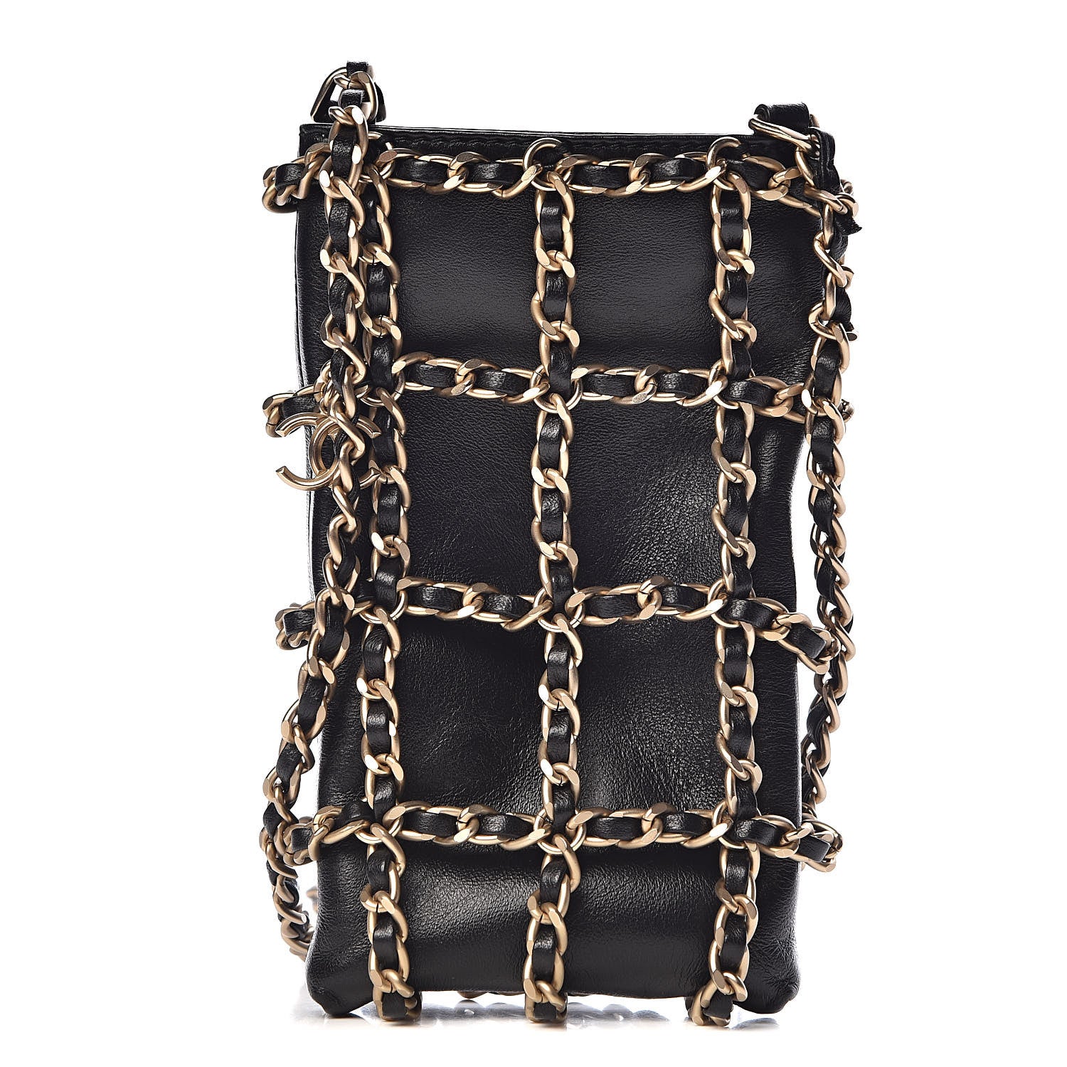 Chanel Lambskin Tech Me Out Clutch With Chain Black 1 of 12