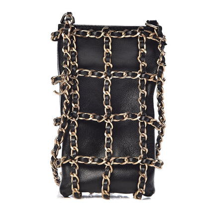 Chanel Lambskin Tech Me Out Clutch With Chain Black 1 of 12