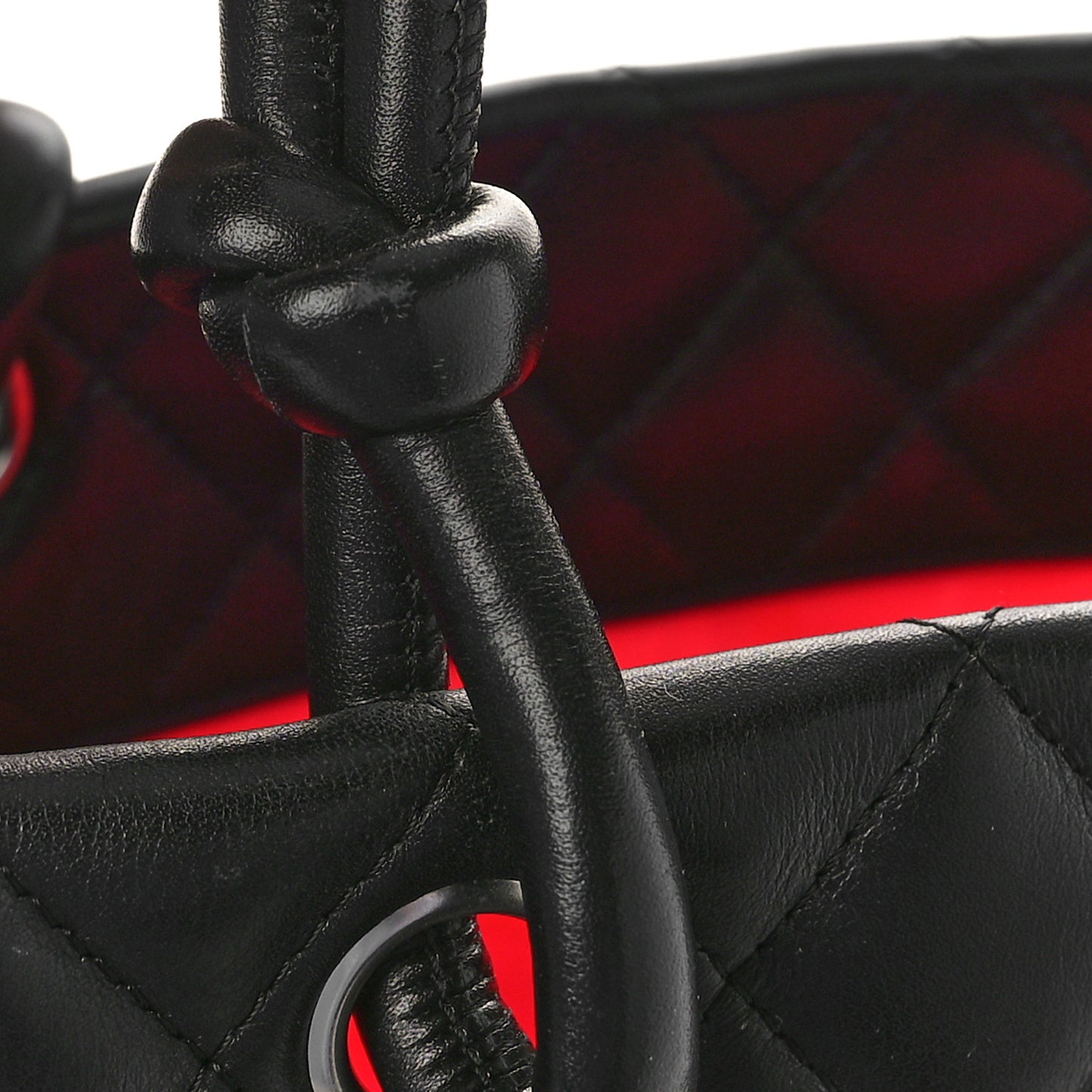 Calfskin Quilted Large Cambon Tote Black