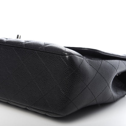 Chanel Caviar Quilted Jumbo Single Flap Black 7 of 10