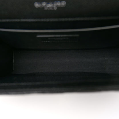 Saint Laurent Grain De Poudre Textured Mixed Matelasse Triquilt Medium Monogram Satchel Black 5 of 9