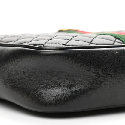 Gucci Calfskin Trapuntata Web Mini GG Shoulder Bag Black 9 of 10