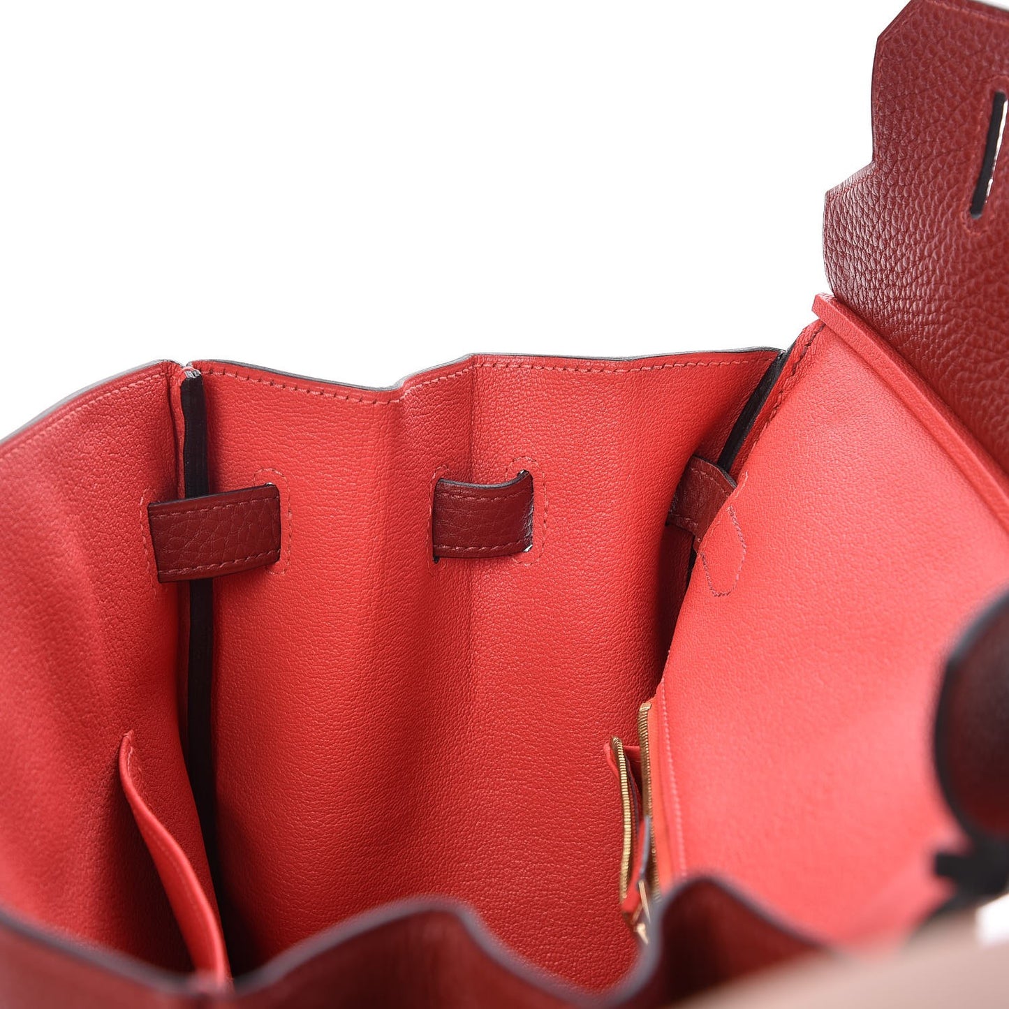 Togo Horseshoe Bi-Color Birkin 35 Rouge H Bougainvillea