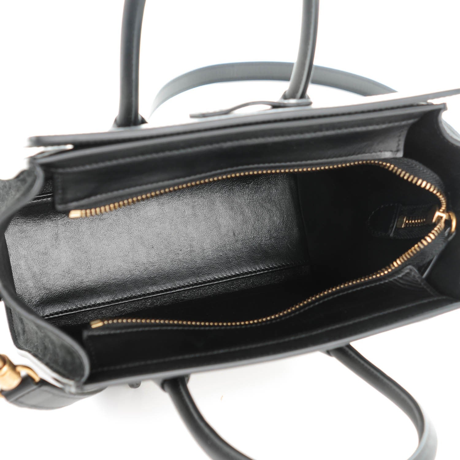 Celine Bullhide Calfskin Suede Nano Bi-Color Luggage White 5 of 7