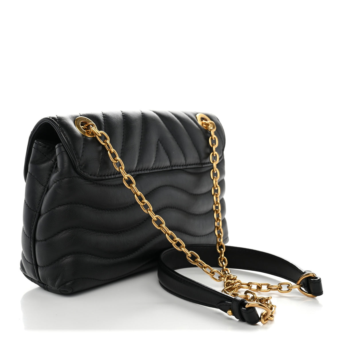 Louis Vuitton Calfskin LV New Wave Chain Bag Black 3 of 11