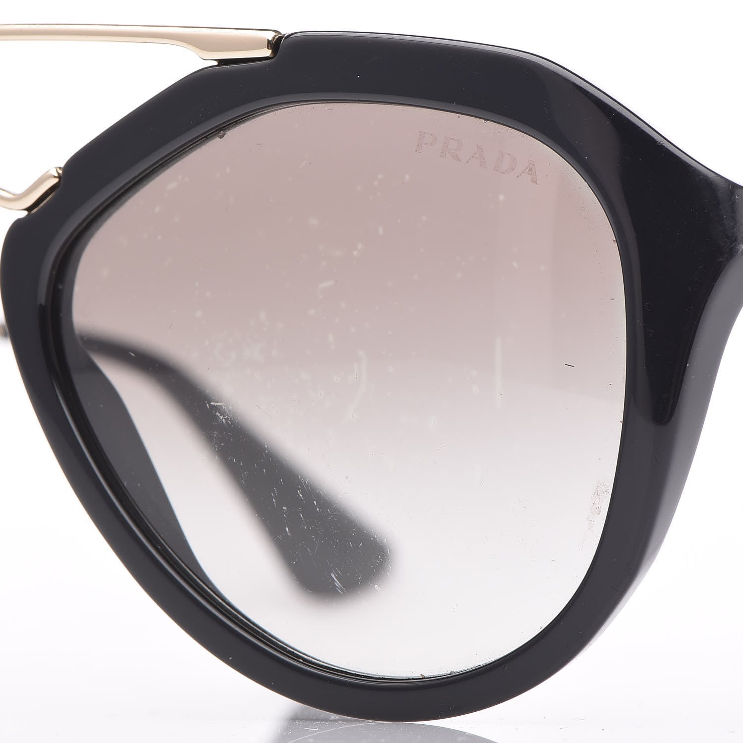 Prada Acetate Metal Cinema Sunglasses SPR 12Q Black 7 of 9