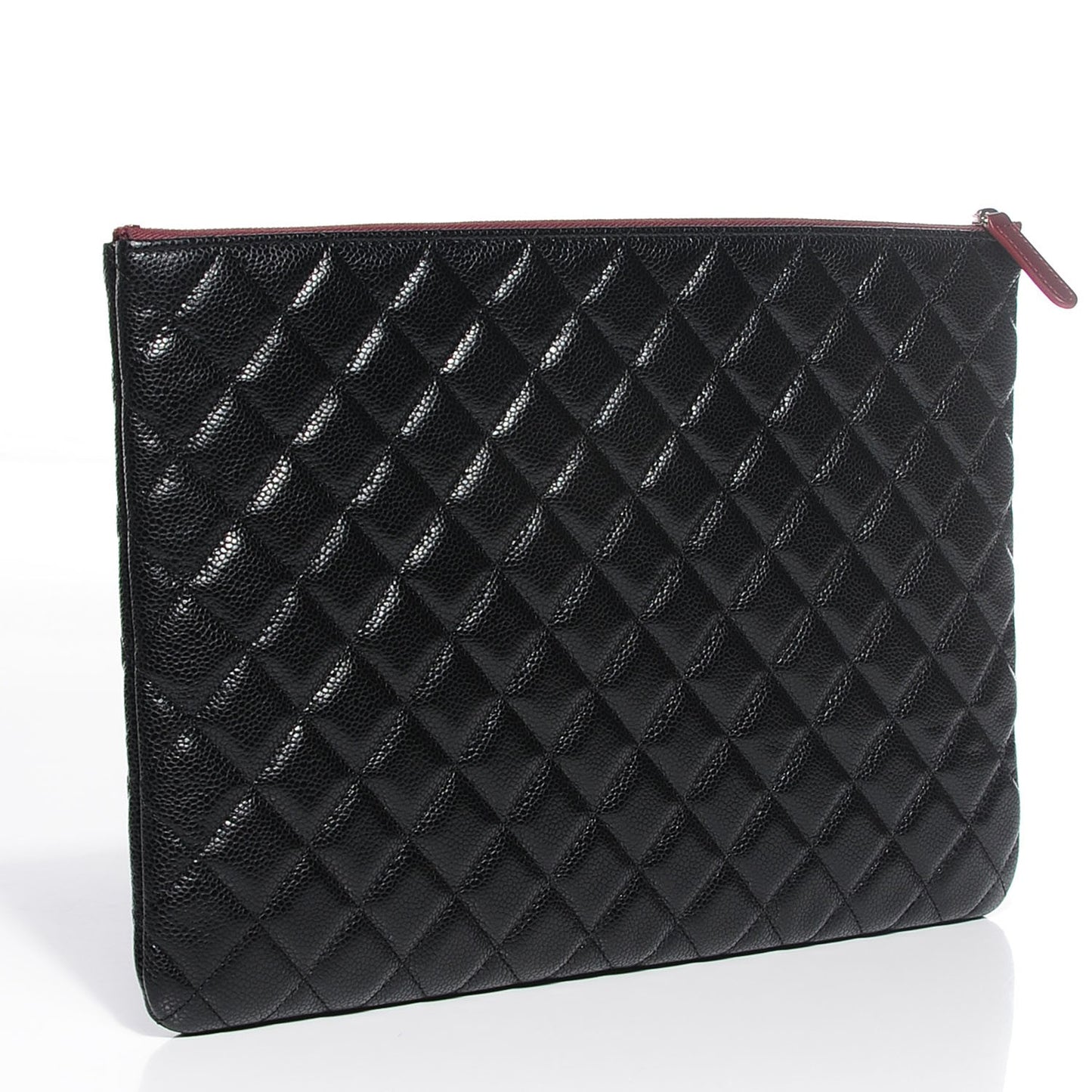 Caviar Quilted Large Cosmetic Case Black
