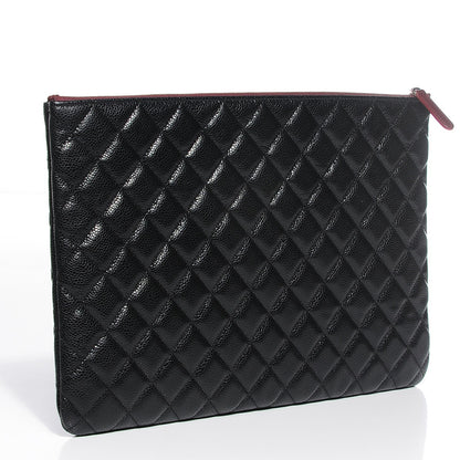 Chanel Caviar Quilted Large Cosmetic Case Black 3 of 8