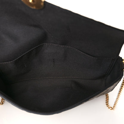 Fendi Vitello Soft F is Fendi Bi-Color FF 1974 Embossed Envelope Wallet On Chain with Pouches Maya Black 6 of 12