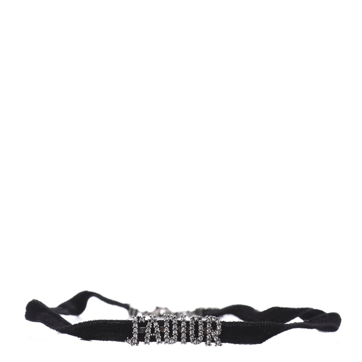 Christian Dior Velvet Crystal J’Adior Choker Necklace Black 1 of 5