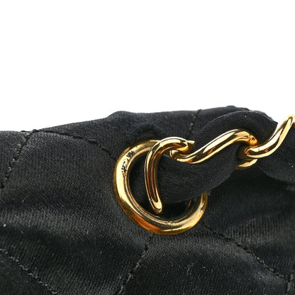 Chanel Satin Quilted Half Moon Flap Black 16 of 16