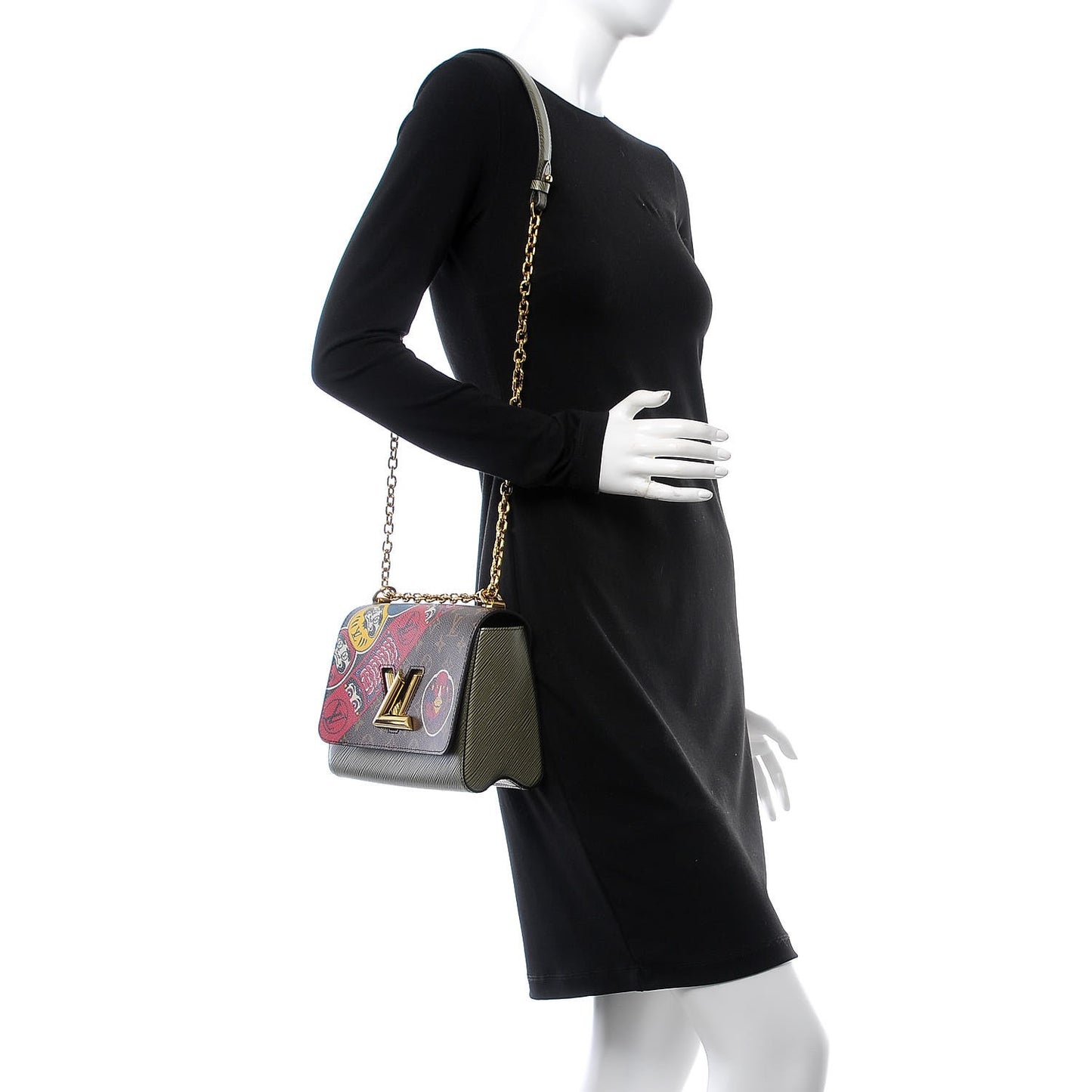 Epi Monogram Kabuki Twist Shoulder Bag MM Green