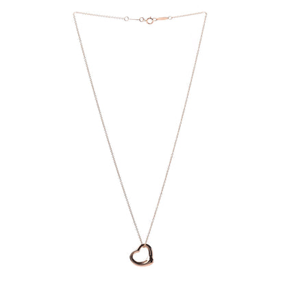 Tiffany 18K Rose Gold 16mm Elsa Peretti Open Heart Pendant Necklace 3 of 5