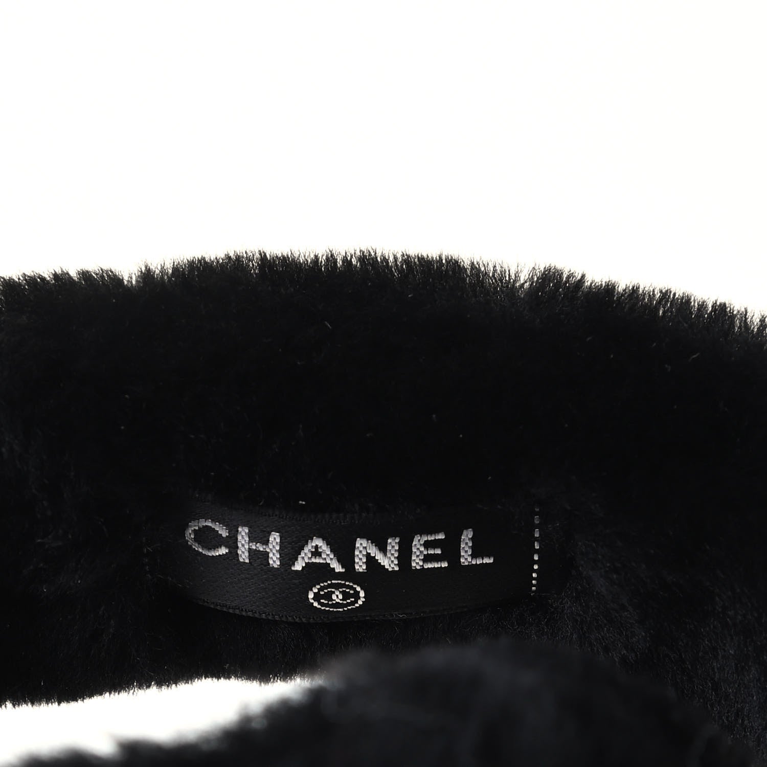 Chanel Shearling CC Ear Muffs Black White 4 of 4