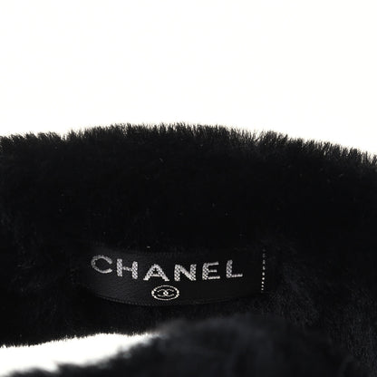 Chanel Shearling CC Ear Muffs Black White 4 of 4