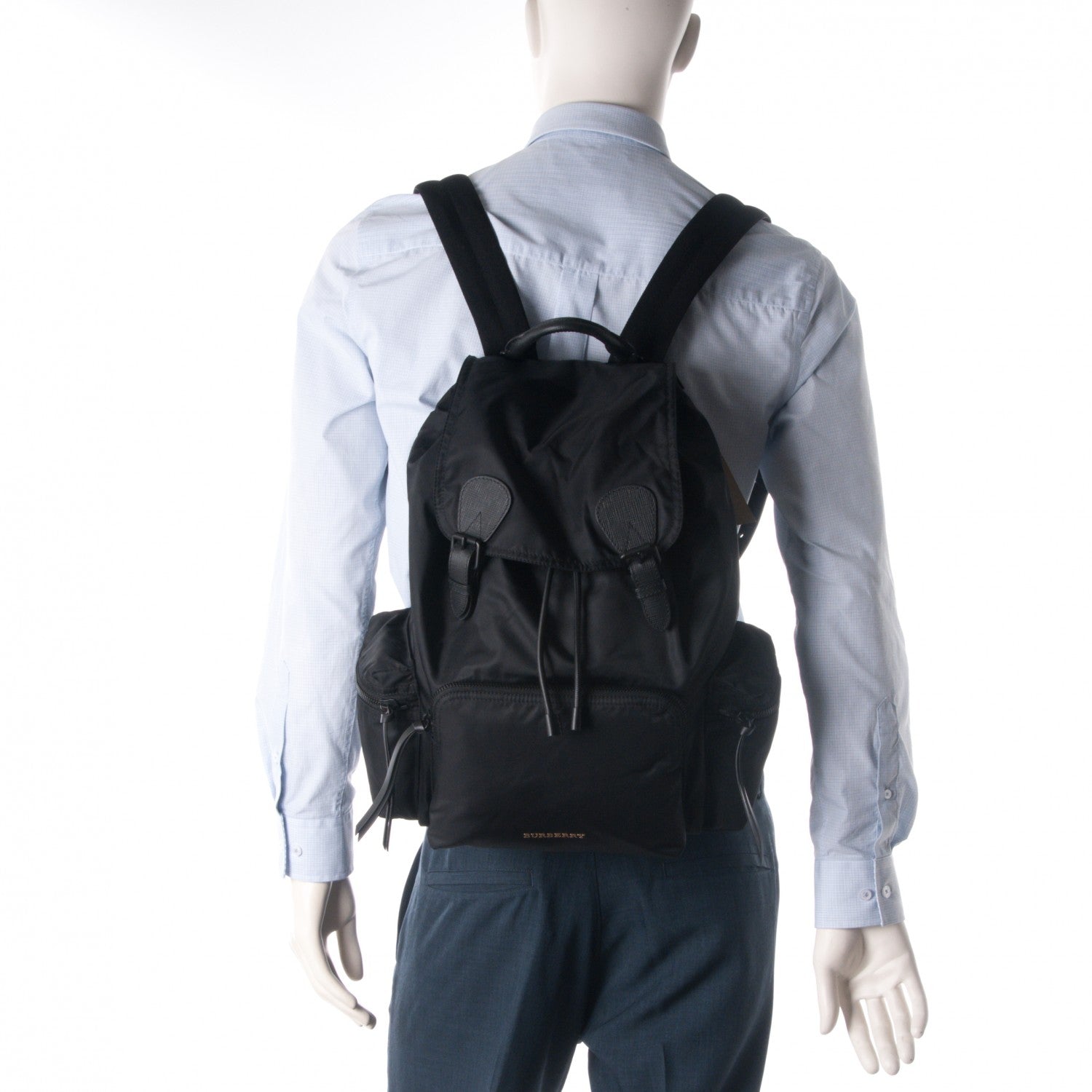 Burberry Technical Nylon Large Rucksack Backpack Black 2 of 7
