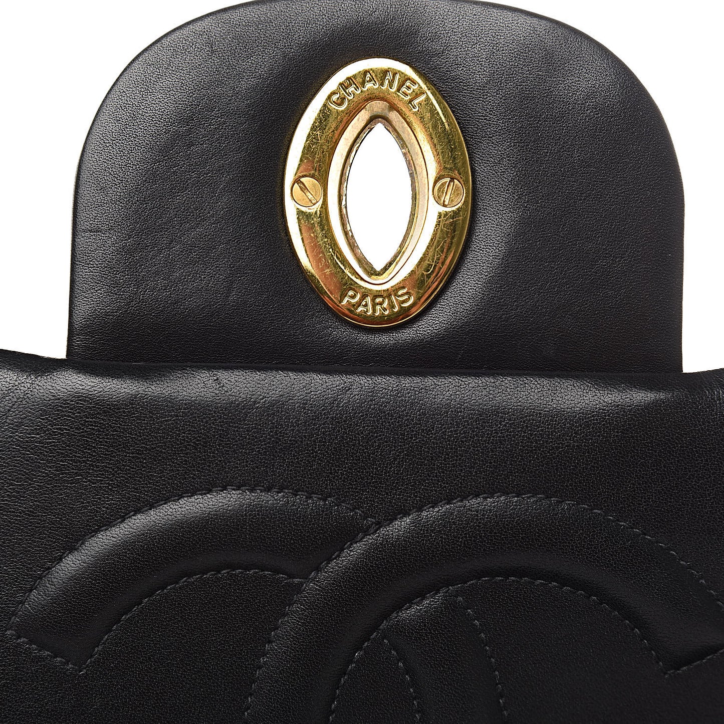 Lambskin Quilted XL Jumbo Single Flap Black