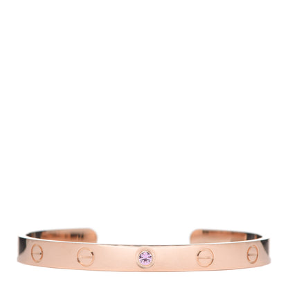 Cartier 18K Pink Gold Pink Sapphire LOVE Cuff Bracelet 17 1 of 5