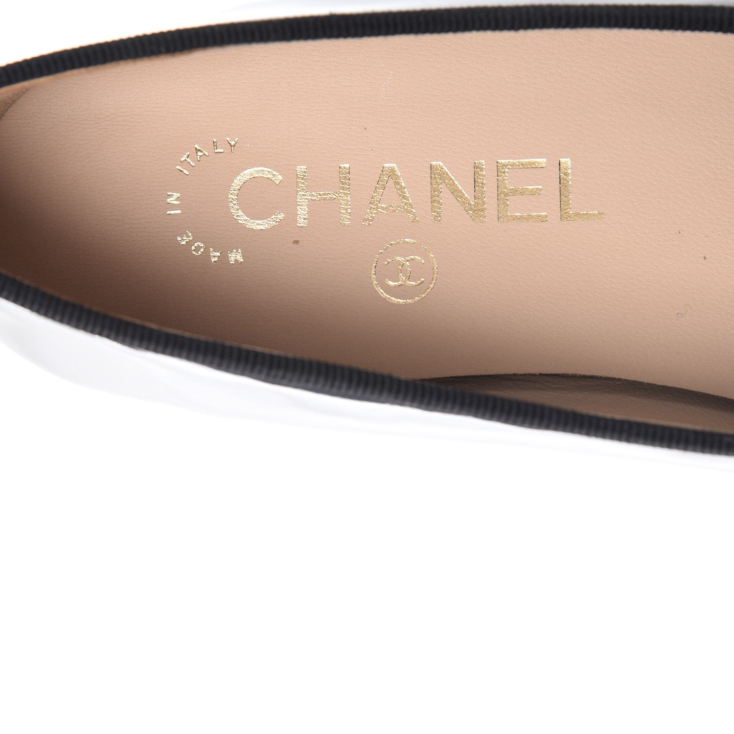 Chanel Patent CC Cap Toe Ballerina Flats 35.5 Black 7 of 9