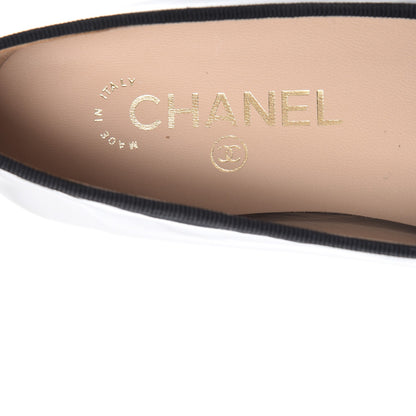 Chanel Patent CC Cap Toe Ballerina Flats 35.5 Black 7 of 9