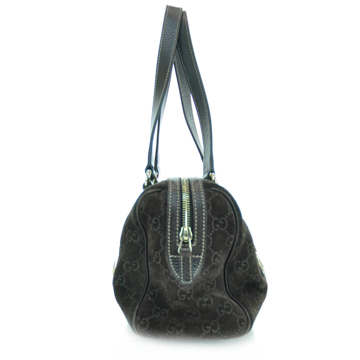 Guccissima Suede Charmy Small Boston Brown