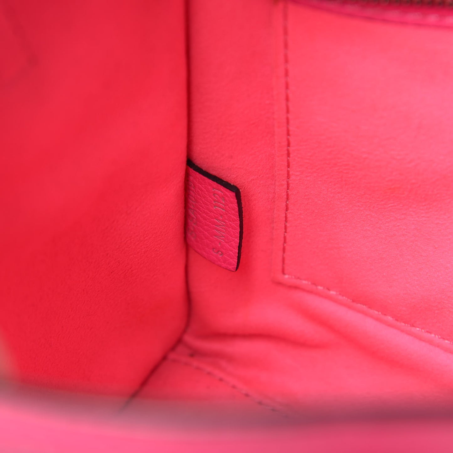 Drummed Calfskin Nano Luggage Fluo Pink