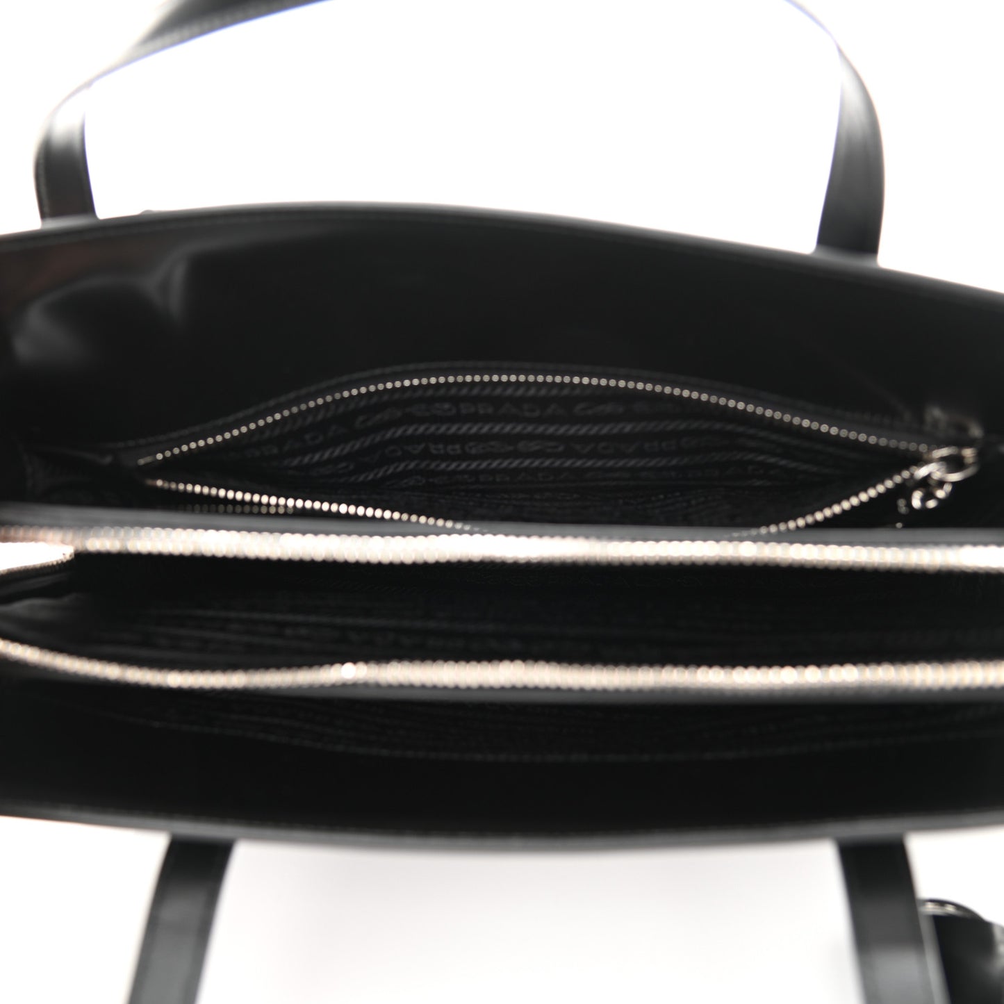 Spazzolato Medium Re-Edition 1995 Double Handle Handbag Black